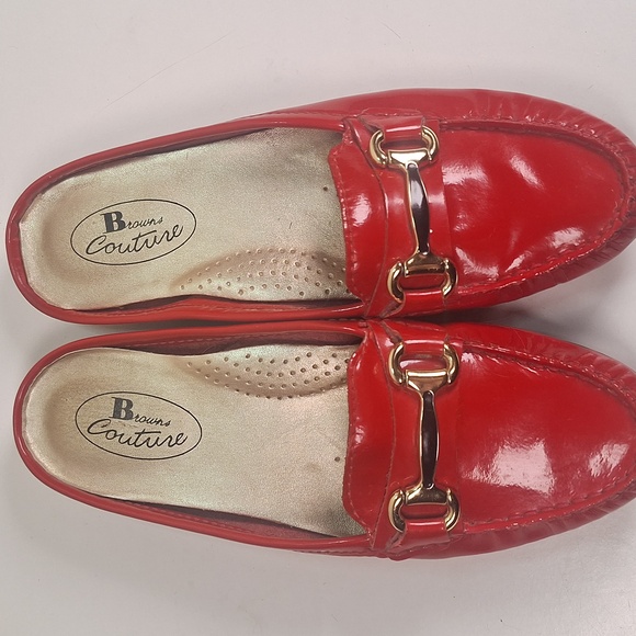 Brown's Couture Patent Leather Horse Bit Mules Size 8 - Picture 4 of 11